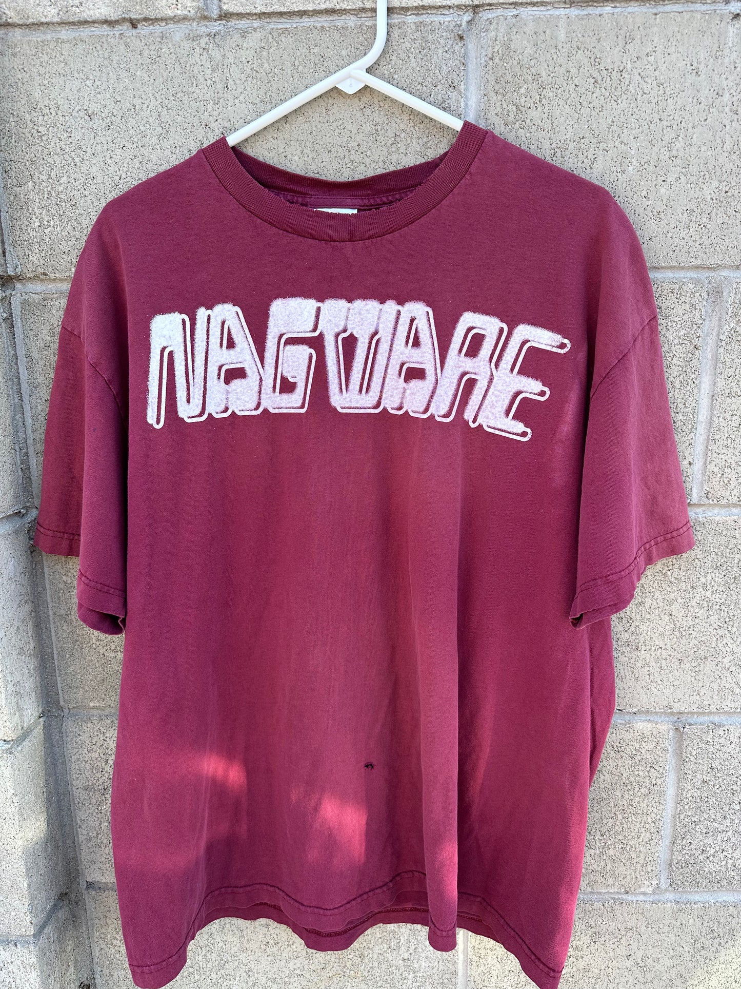 NAGWARE MAROON/WHITE LOGO TEE