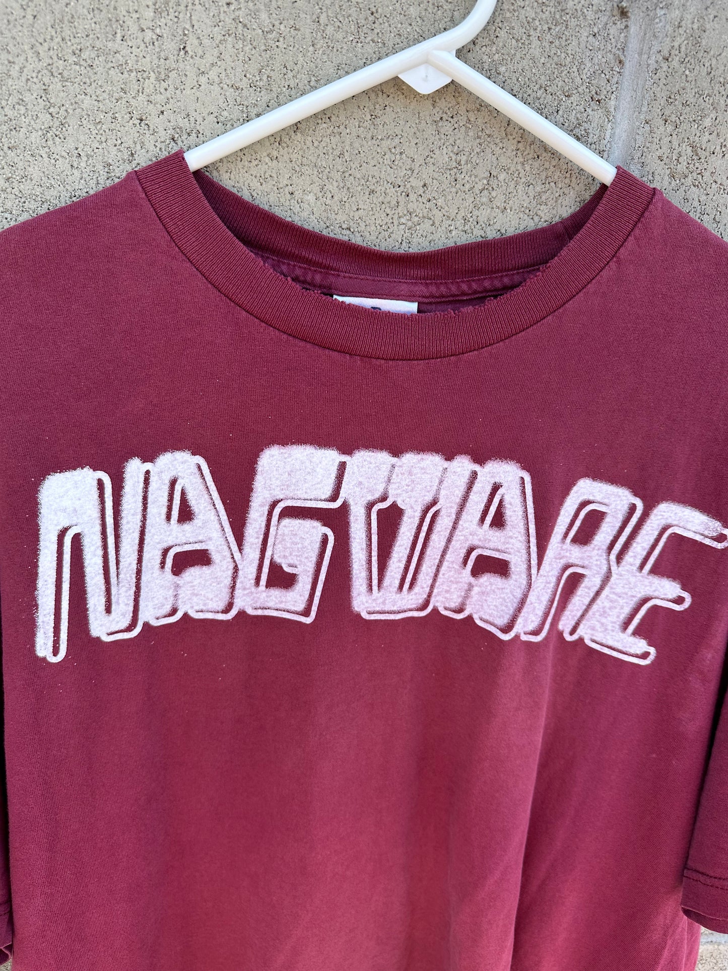 NAGWARE MAROON/WHITE LOGO TEE