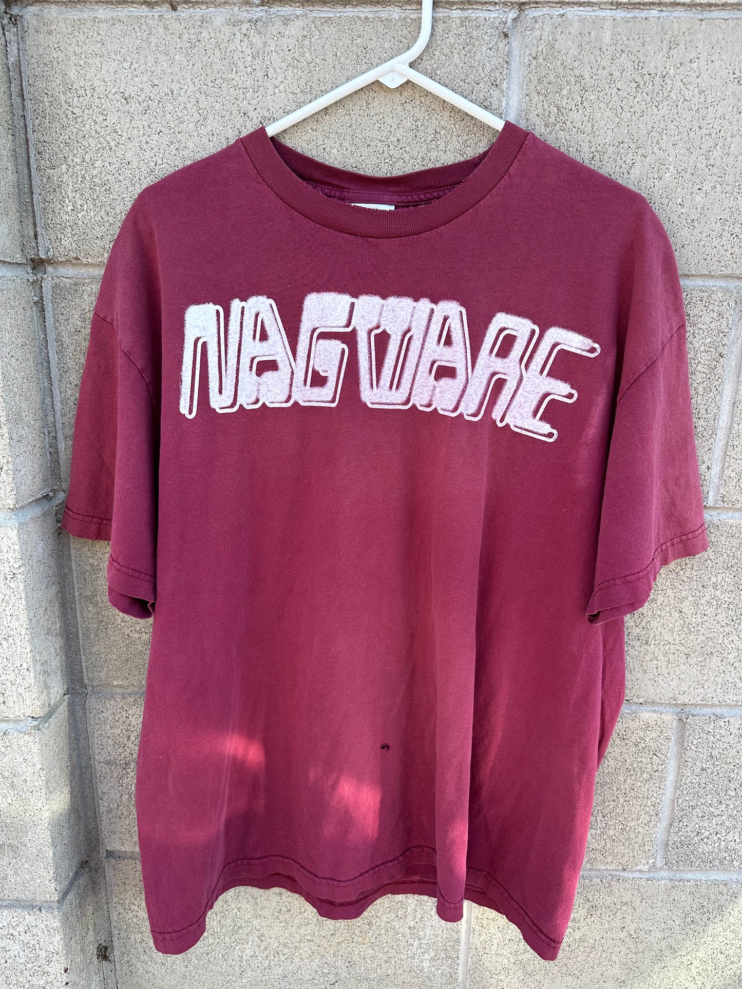 NAGWARE MAROON/WHITE LOGO TEE